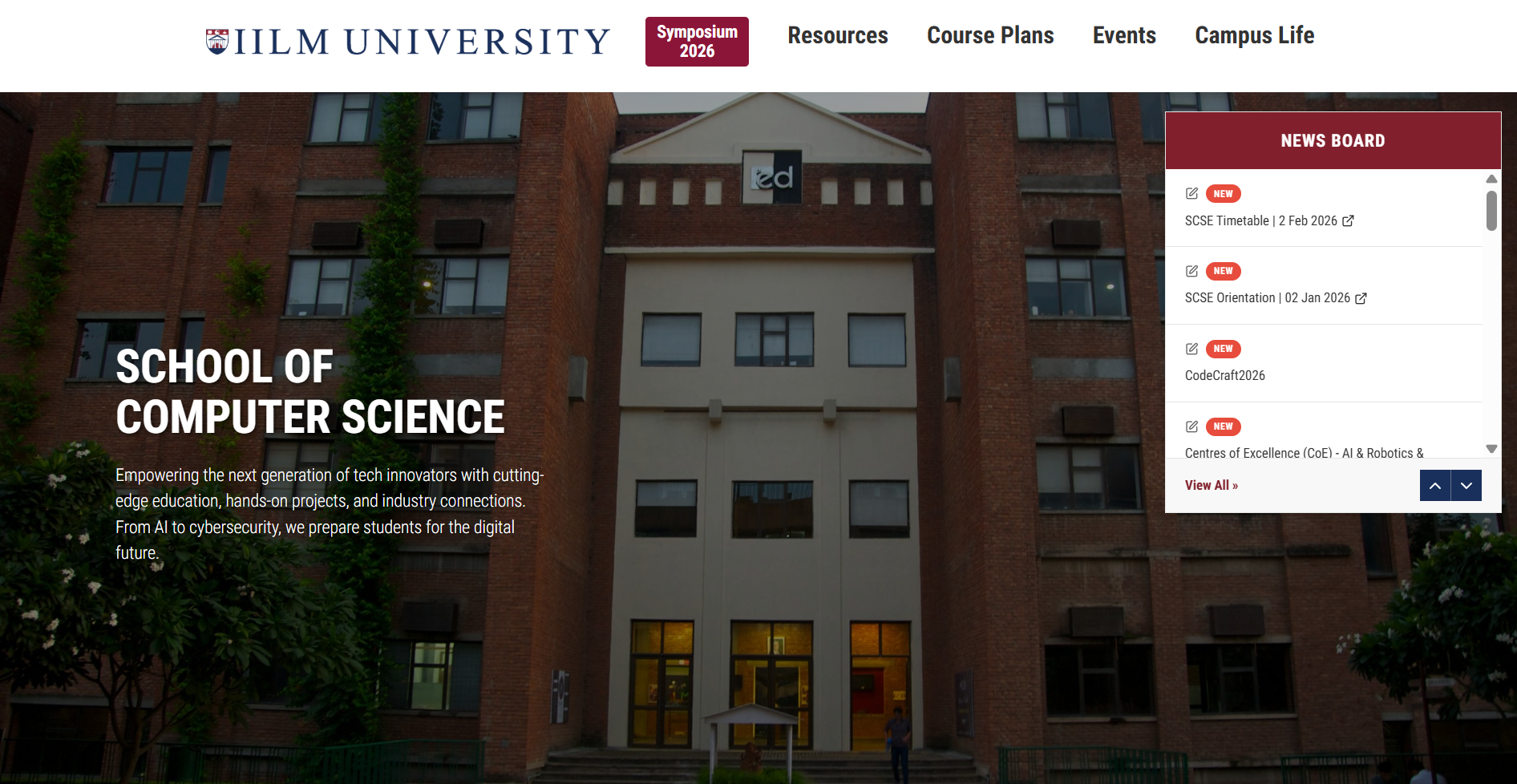 IILM SCS college website