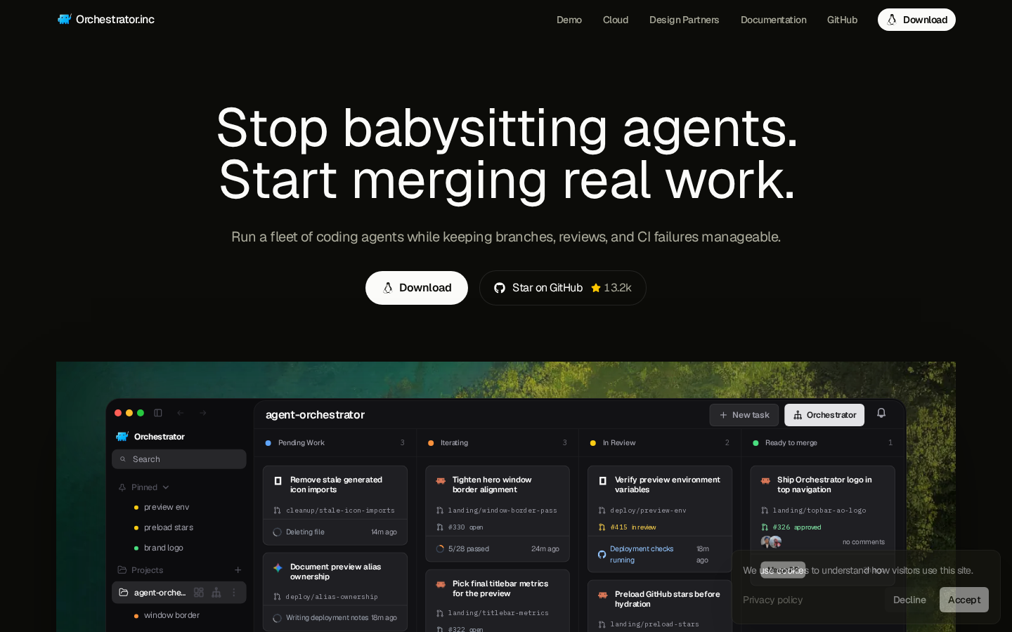 Agent Orchestrator website at orchestrator.inc